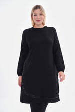 SR Cotton Binding Tunic Black