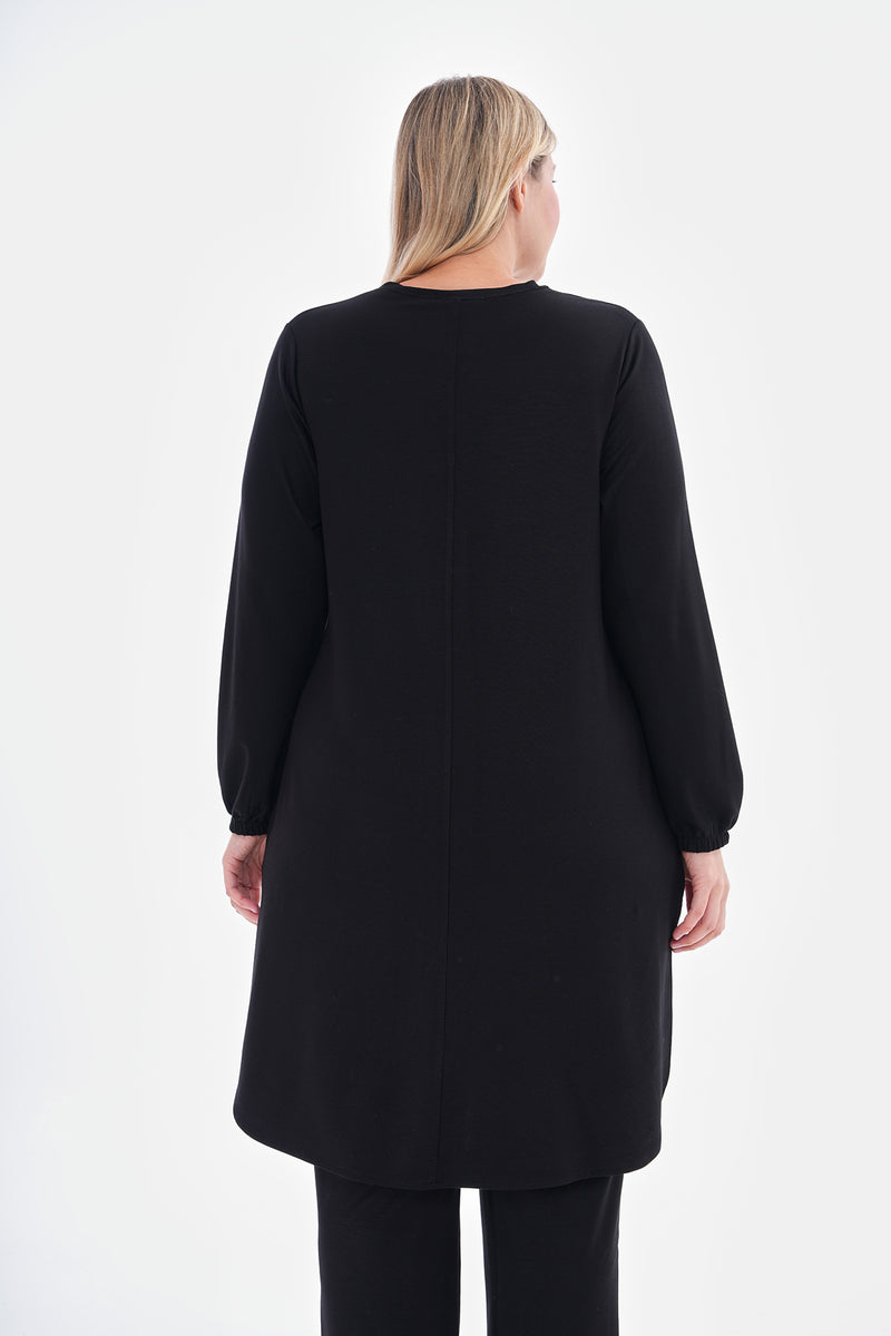 SR Cotton Binding Tunic Black