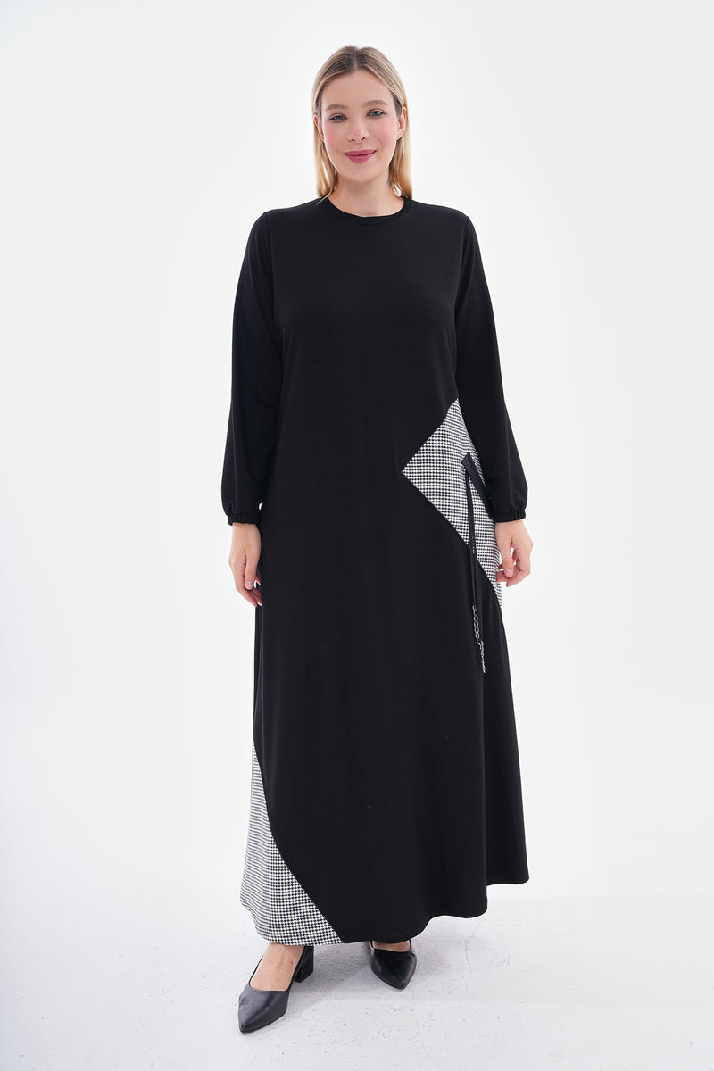 SR Cotton Crowfoot Dtld Dress Black