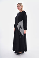 SR Cotton Crowfoot Dtld Dress Black