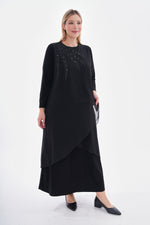 MSB Stone Chiffon Dress Black