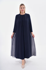 SR Chiffon&Beaded Dtld Dress Navy Blue