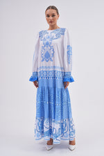 N&T Poplin Authentic Printed Dress Blue