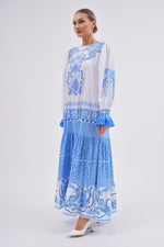 N&T Poplin Authentic Printed Dress Blue