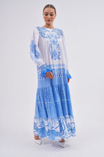 N&T Poplin Authentic Printed Dress Blue
