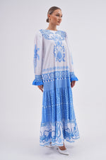 N&T Poplin Authentic Printed Dress Blue