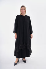 SR Sandy Chiffon Cardigan Dress Black