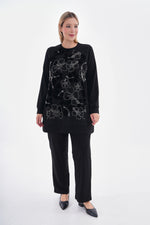 F&G Stone&Velvet Dtld Tunic Black