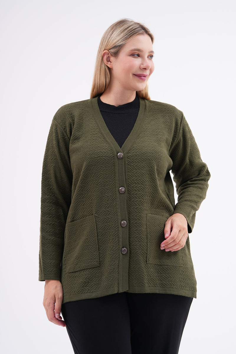 F&O Granma Cardigan Khaki