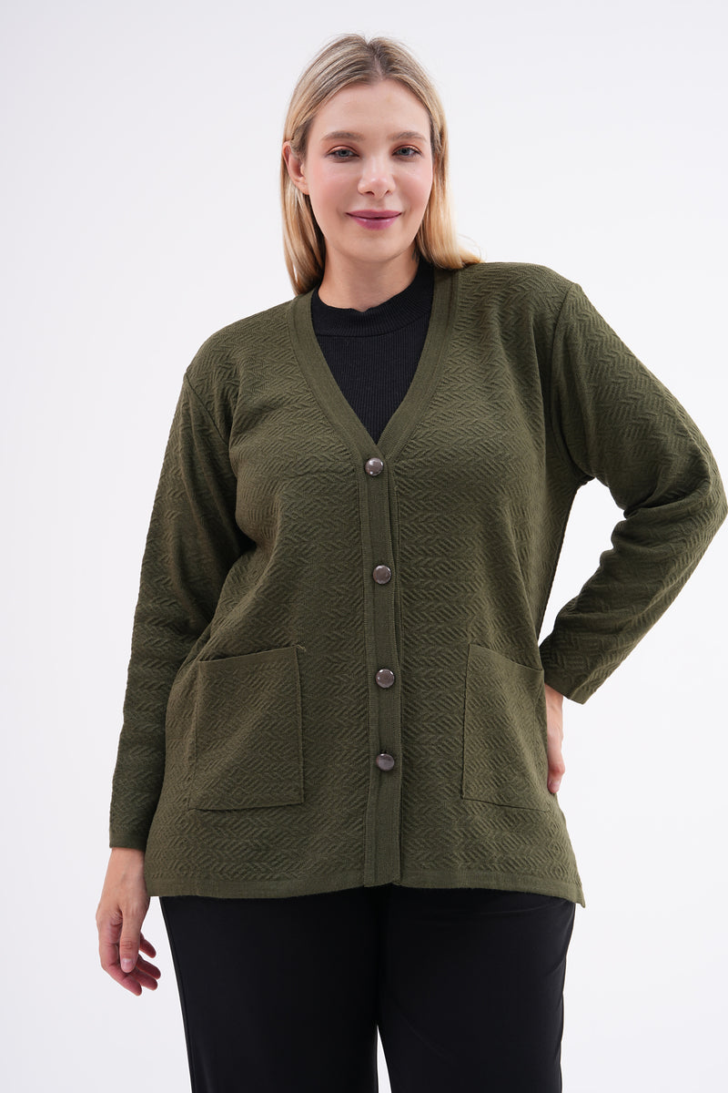 F&O Granma Cardigan Khaki