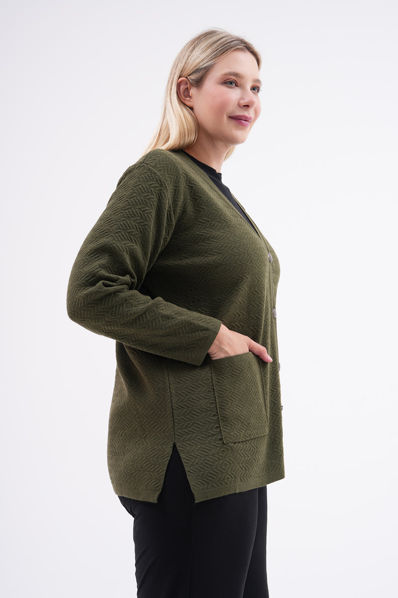 F&O Granma Cardigan Khaki