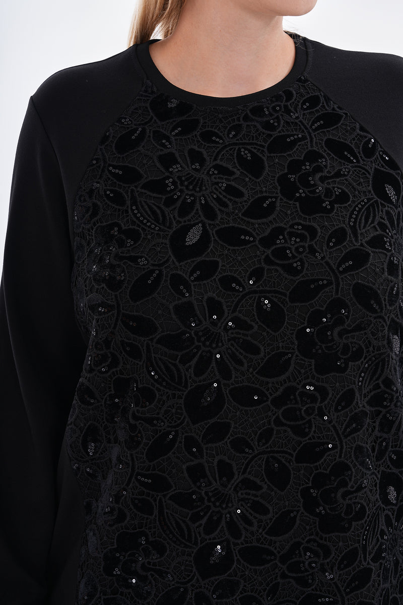 F&G Embroidery Detailed Tunic Black