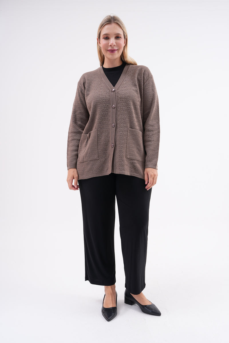 F&O Granma Cardigan Mink