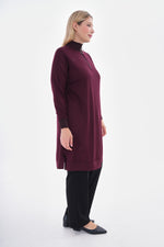 MSB Zip Detailed Cotton Tunic Burgundy