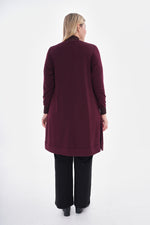 MSB Zip Detailed Cotton Tunic Burgundy