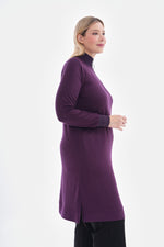 MSB Zip Detailed Cotton Tunic Purple