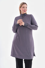 MSB Zip Detailed Cotton Tunic Gray