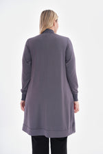 MSB Zip Detailed Cotton Tunic Gray