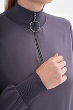 MSB Zip Detailed Cotton Tunic Gray