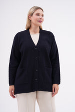 F&O Granma Cardigan Navy Blue