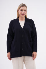 F&O Granma Cardigan Navy Blue