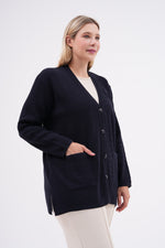 F&O Granma Cardigan Navy Blue