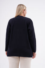 F&O Granma Cardigan Navy Blue