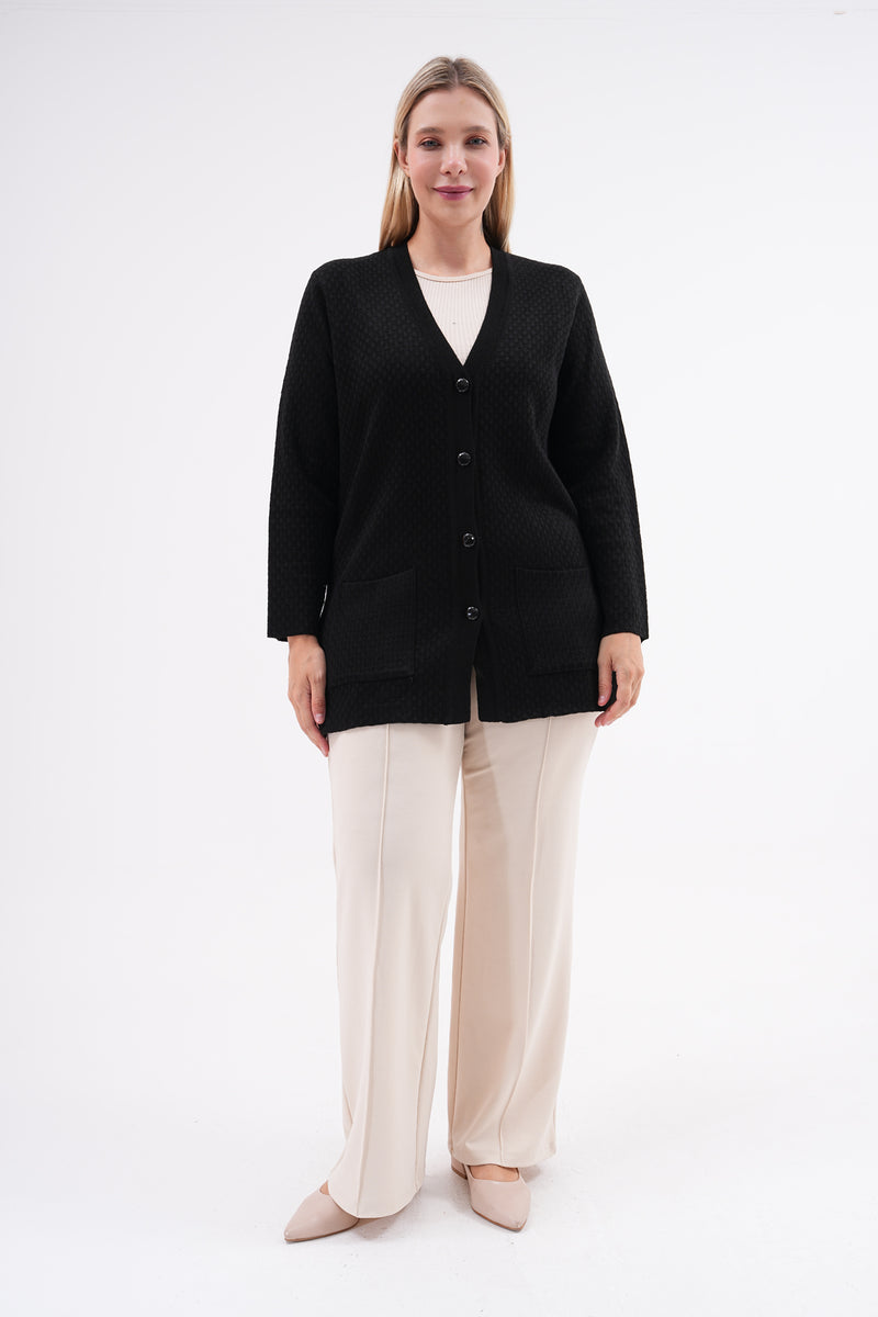 F&O Granma Cardigan Black