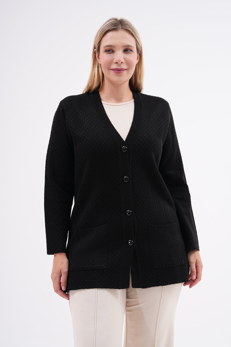 F&O Granma Cardigan Black