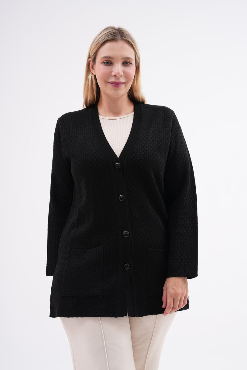 F&O Granma Cardigan Black