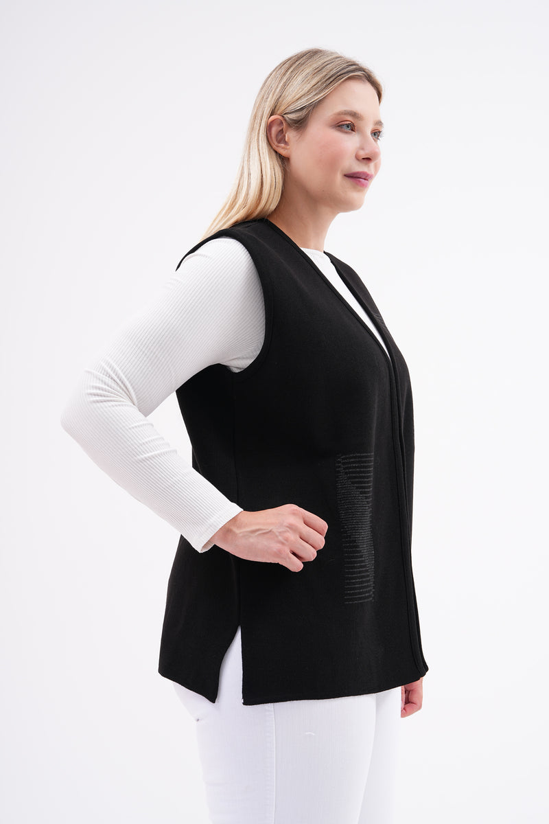 F&O Granma Knitted Vest Black