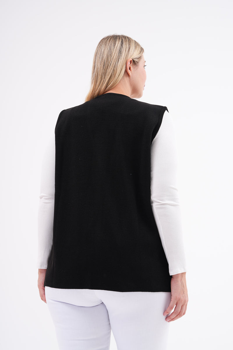 F&O Granma Knitted Vest Black