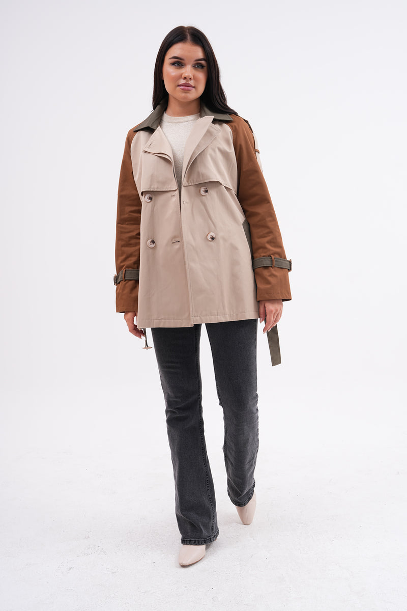 GLX 3 Colors Trench Coat Beige