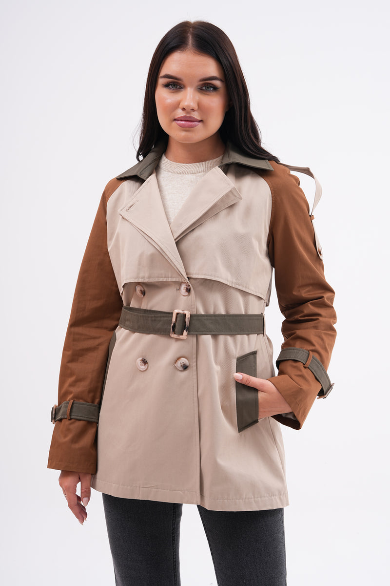 GLX 3 Colors Trench Coat Beige