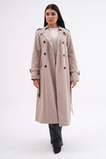 GLX Button Dtld Back Trench Coat Mink