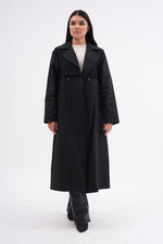 GLX Lace Detailed Trench Coat Black