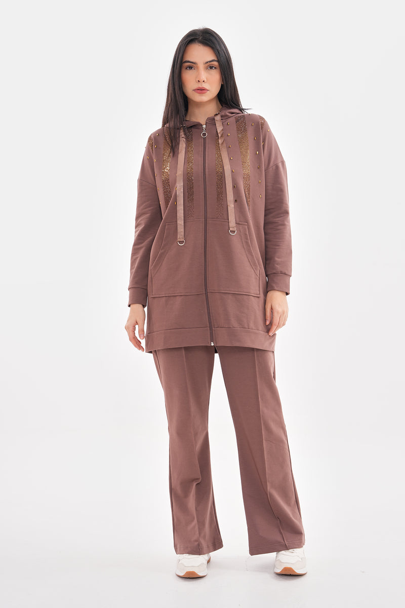 SCL Gold Stones Tracksuit Brown