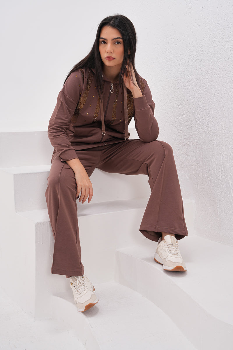 SCL Gold Stones Tracksuit Brown