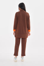 TEG Orange Detailed Tracksuit Brown