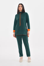 TEG Orange Detailed Tracksuit Green