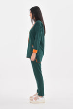 TEG Orange Detailed Tracksuit Green