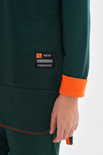 TEG Orange Detailed Tracksuit Green