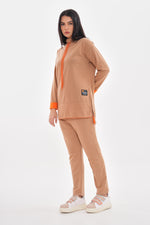 TEG Orange Detailed Tracksuit Camel