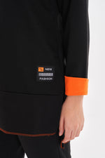 TEG Orange Detailed Tracksuit Black