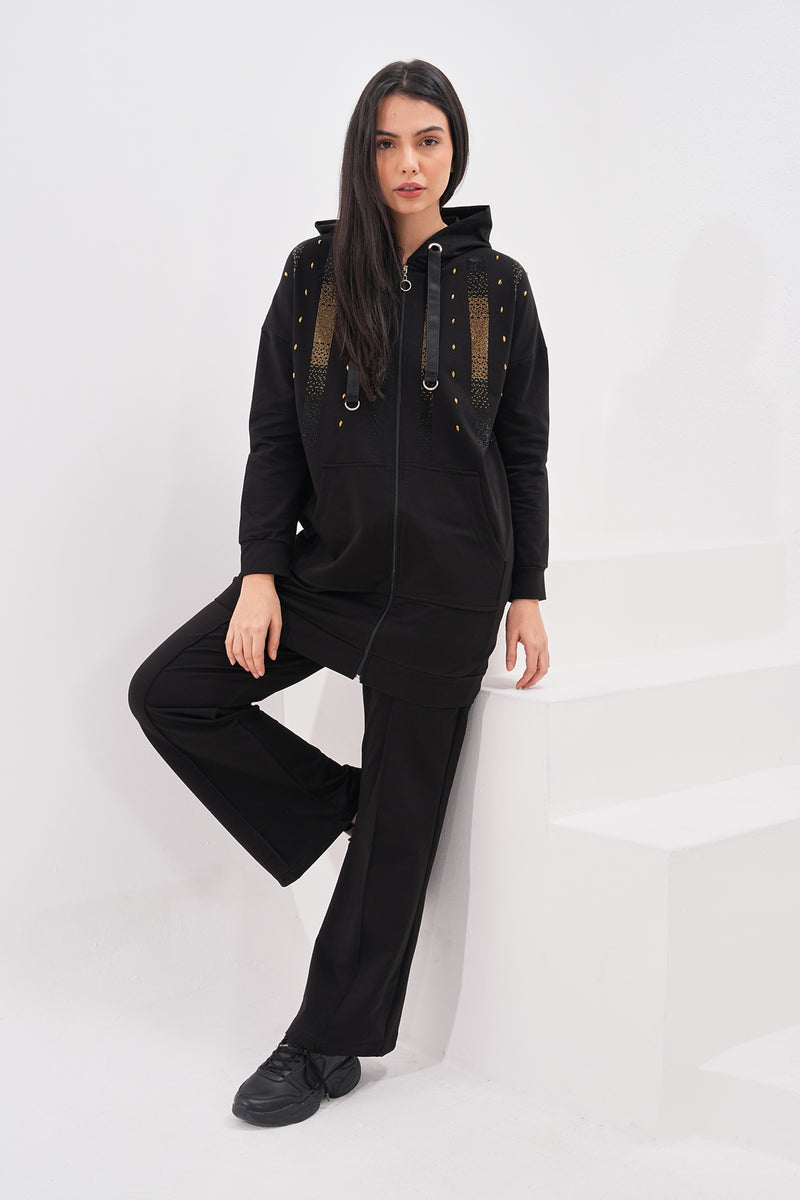 SCL Gold Stones Tracksuit Black