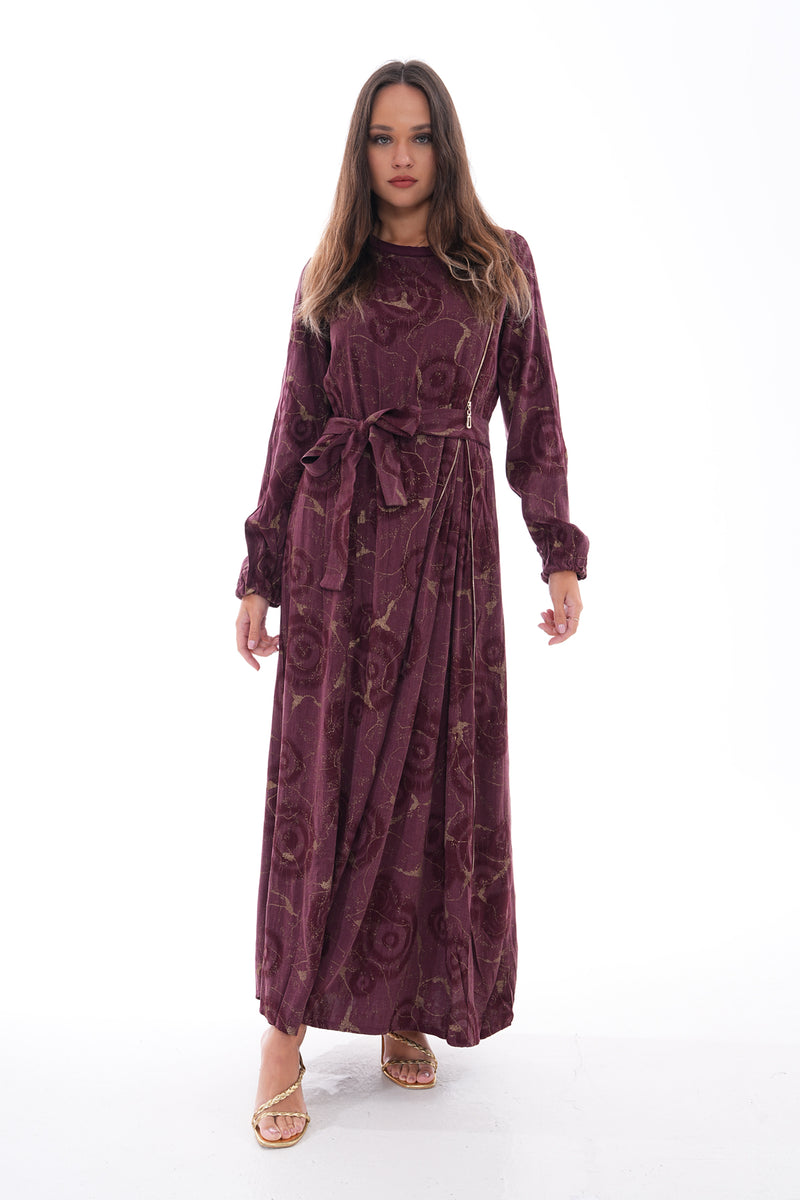 MissWhence Jakar Silk Dress Burgundy