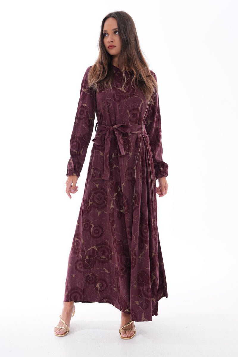 MissWhence Jakar Silk Dress Burgundy