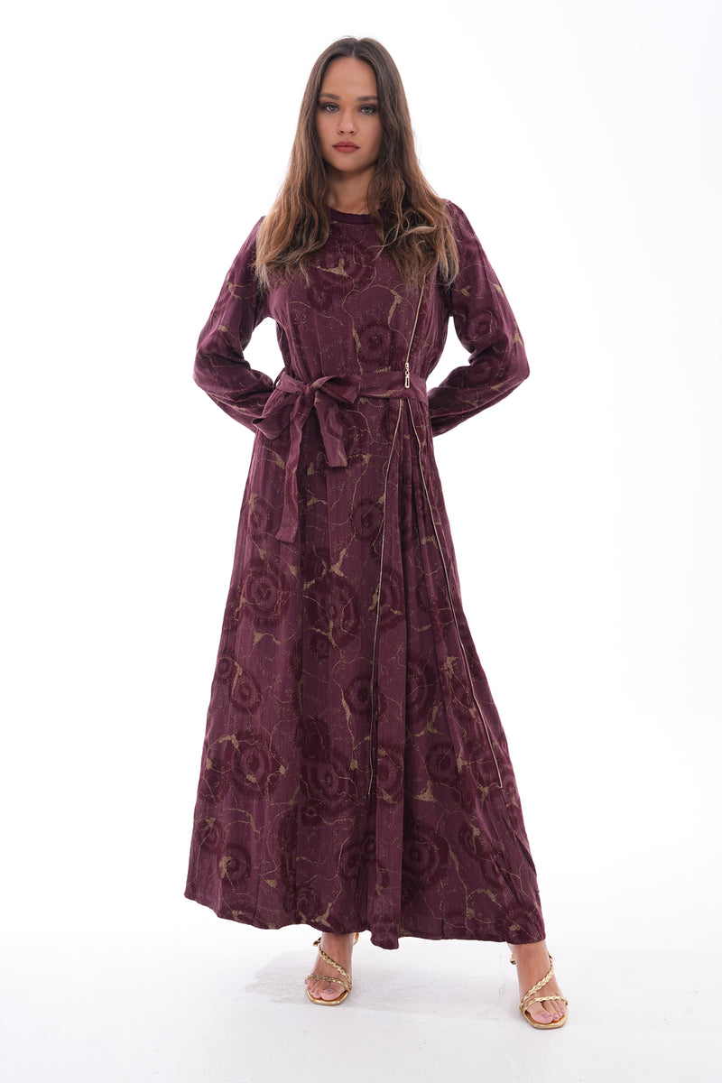 MissWhence Jakar Silk Dress Burgundy