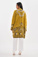 TG Ethnic Printed Cardigan Oil Green