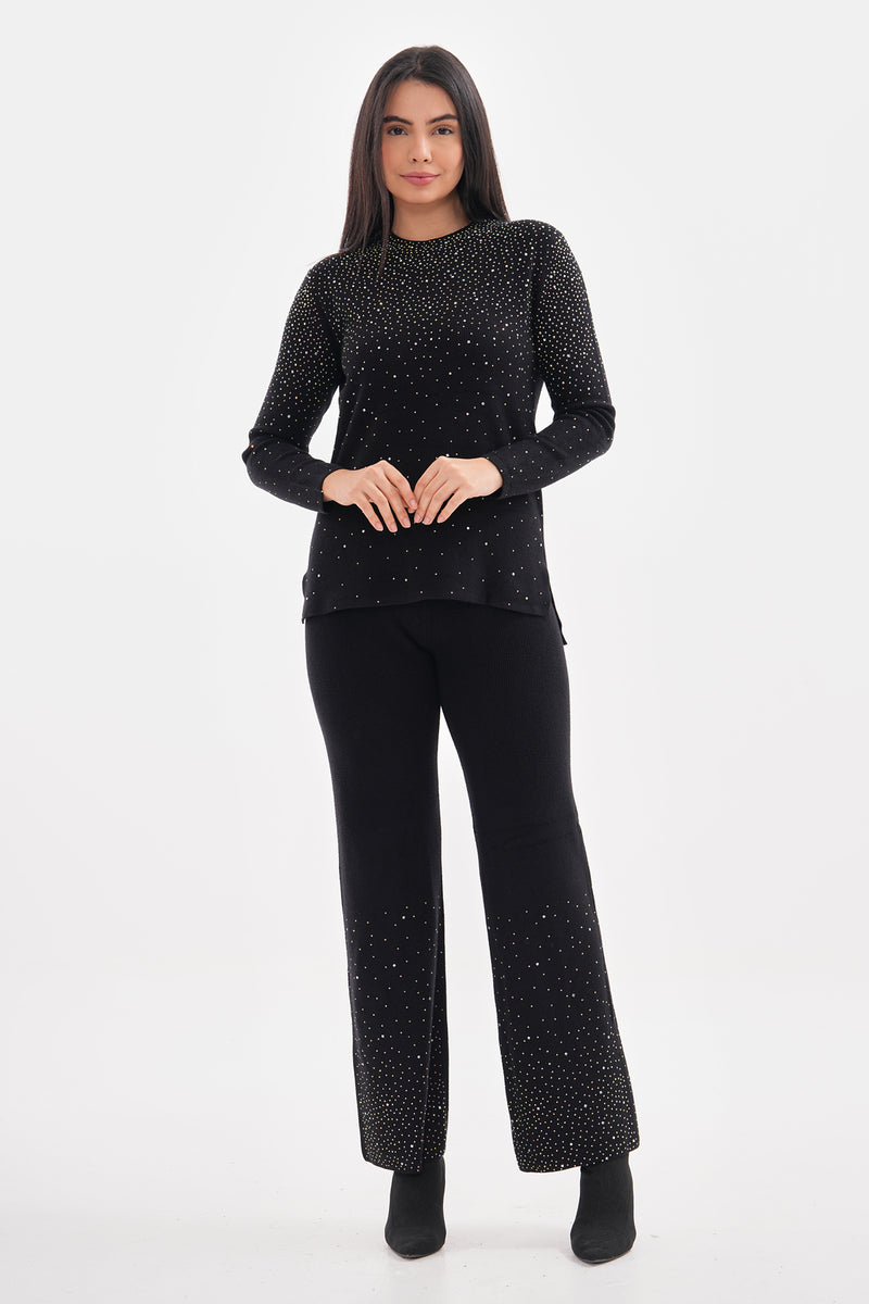 TG Shiny Knitted Set Black